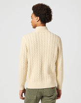 Męski Sweter Wrangler Half Zip Knit Ecru 112357290